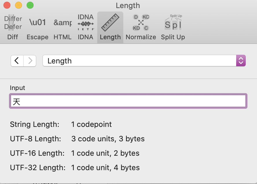 CJK character: code length