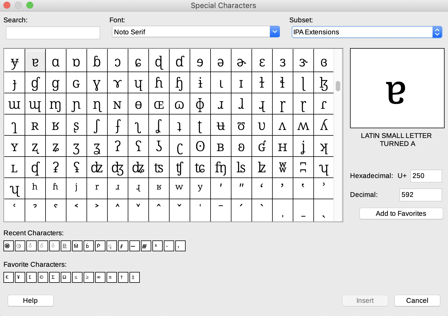 IPA Extensions in Noto Serif