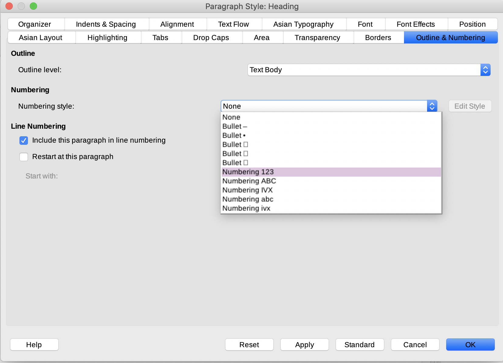 Styles in LibreOffice