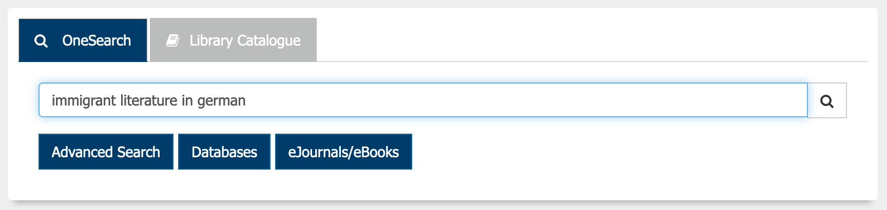 OneSearch: locate secondary sources from the Library homepage