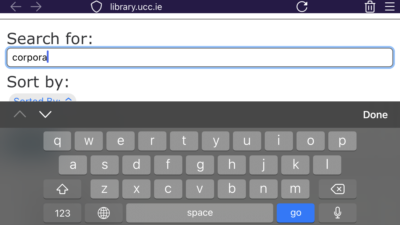 Using a smartphone to search a library catalogue via the web