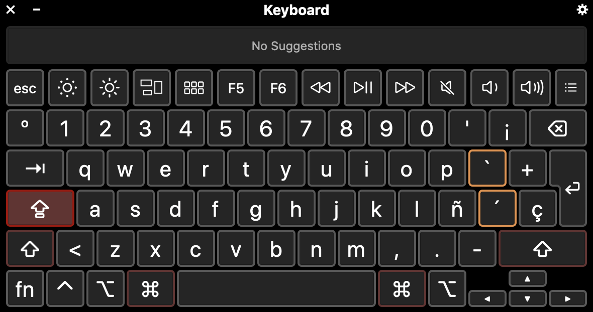 Spanish ISO keyboard layout