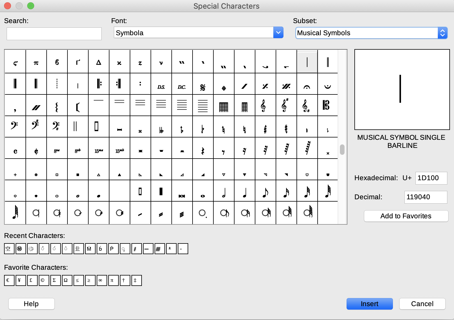 Symbola: musical symbols in Unicode