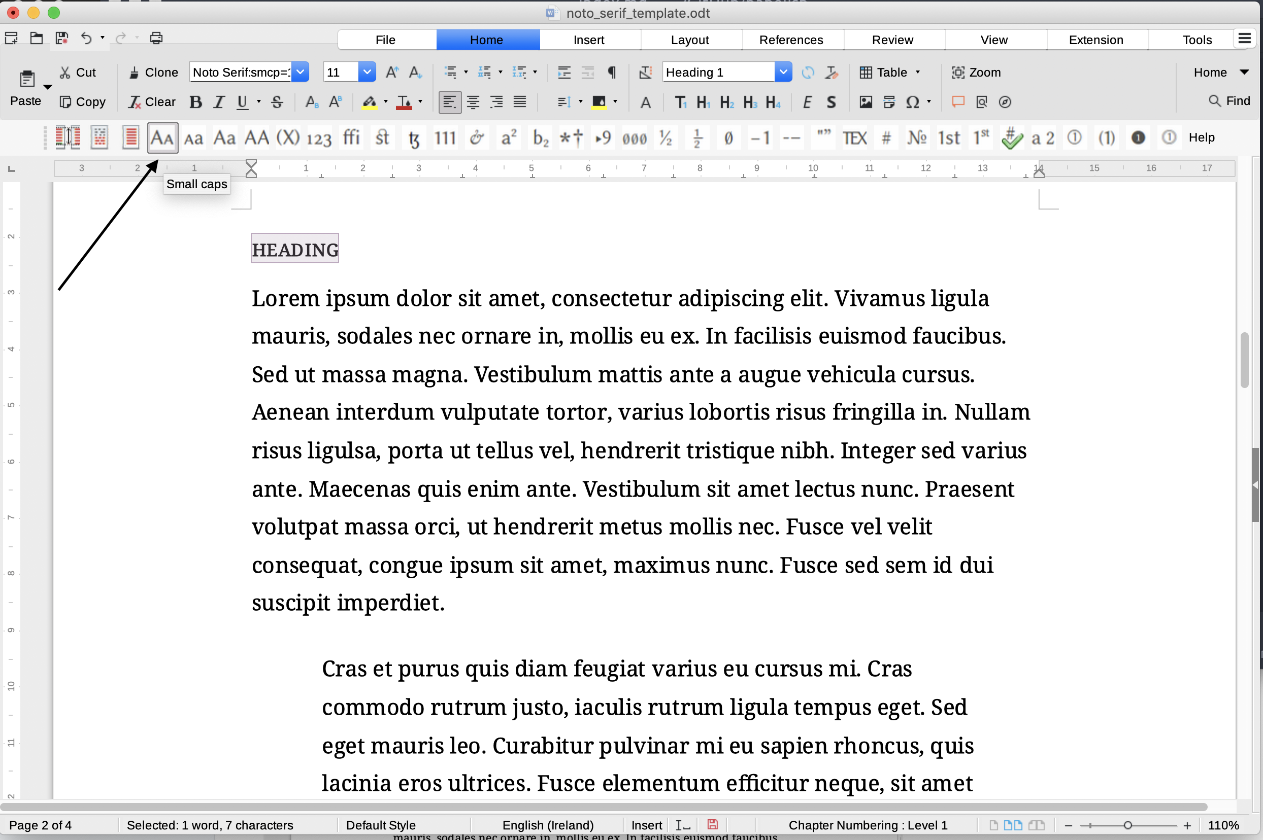 The Typography Toolbar in LibreOffice