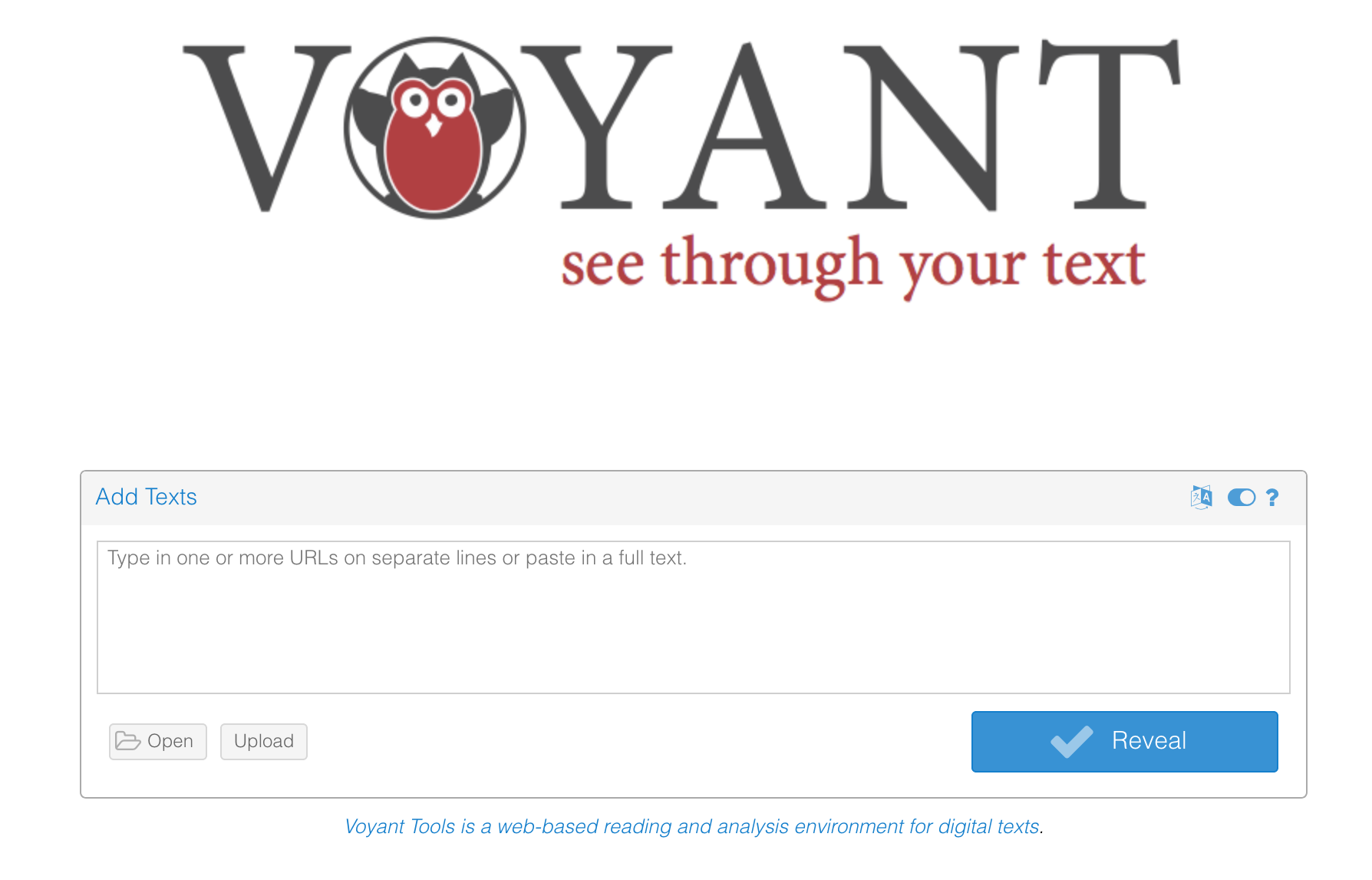 Input text in Voyant Tools