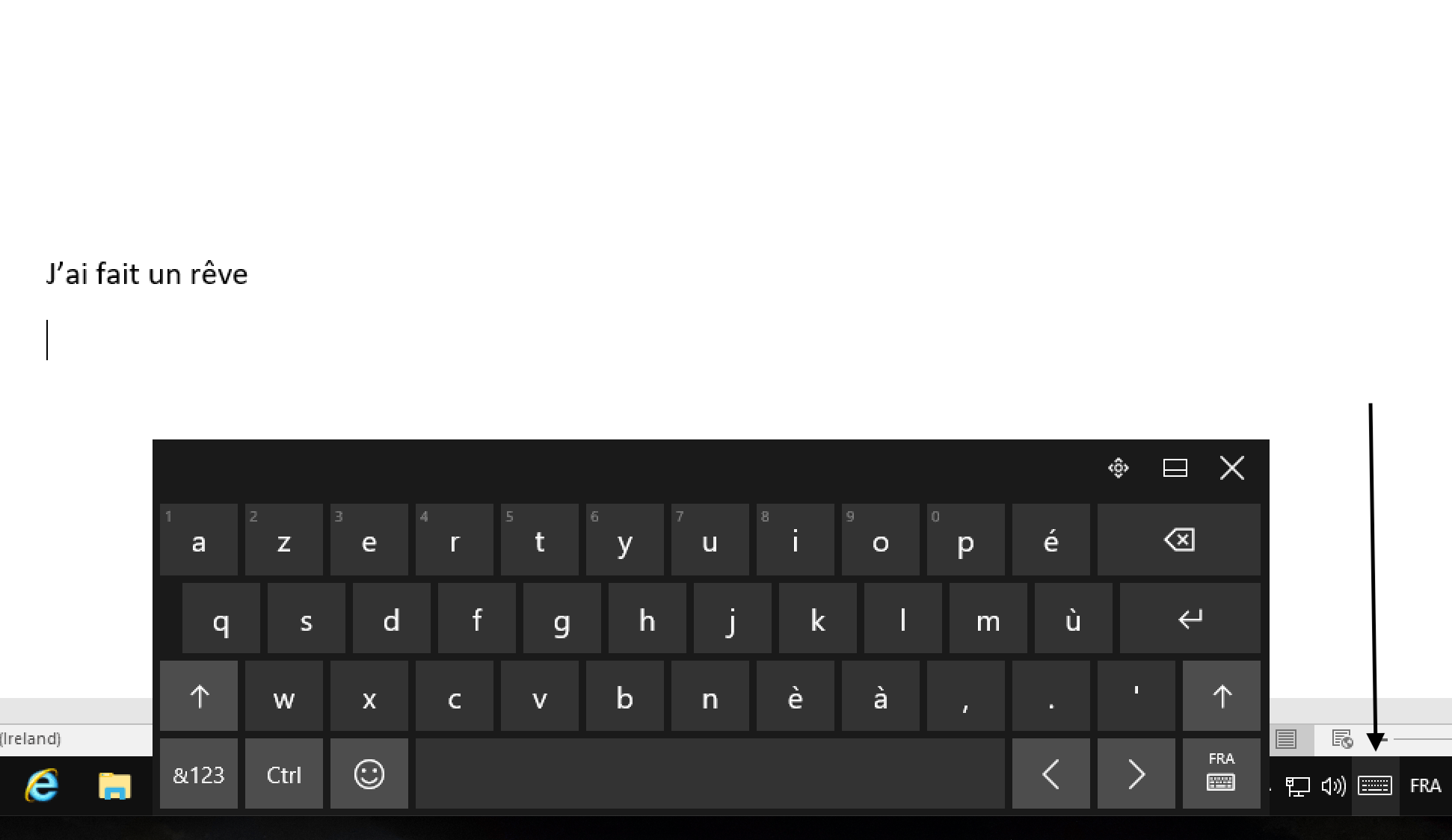 A French keyboard in WIndows